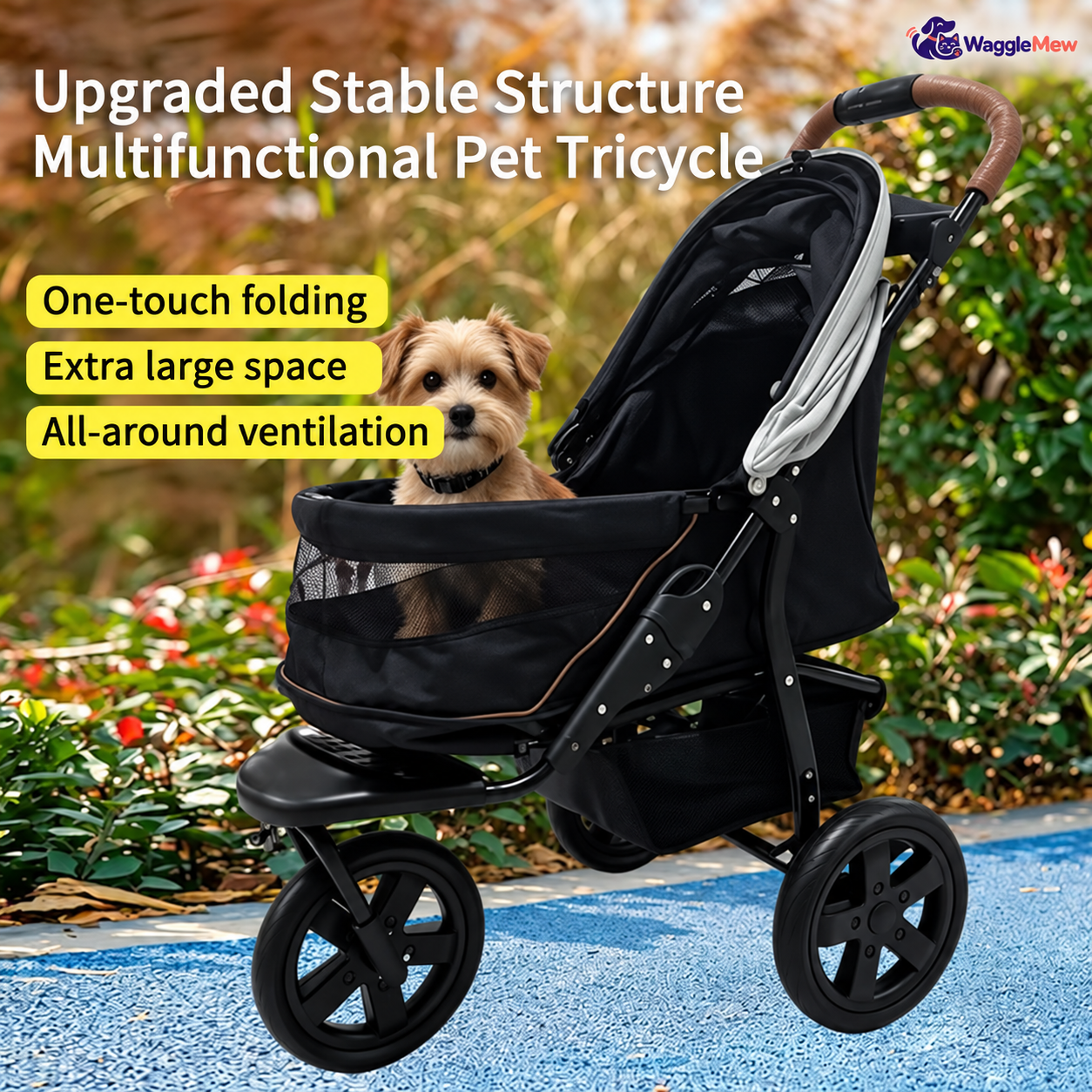 WaggleMew TrailRunner 3-Wheel Jogging Pet Stroller