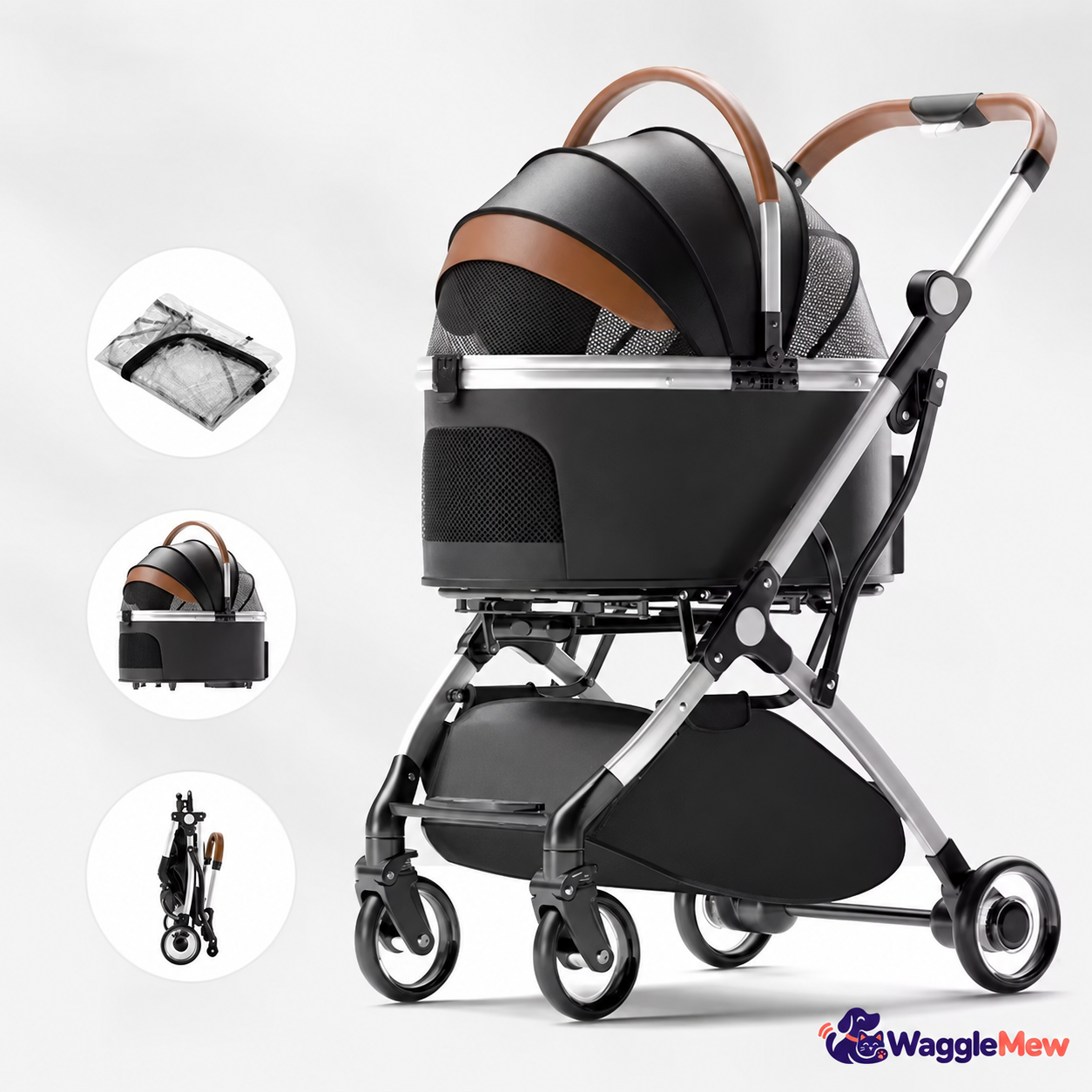 WaggleMew RoadMate Aluminum Travel Pet Stroller