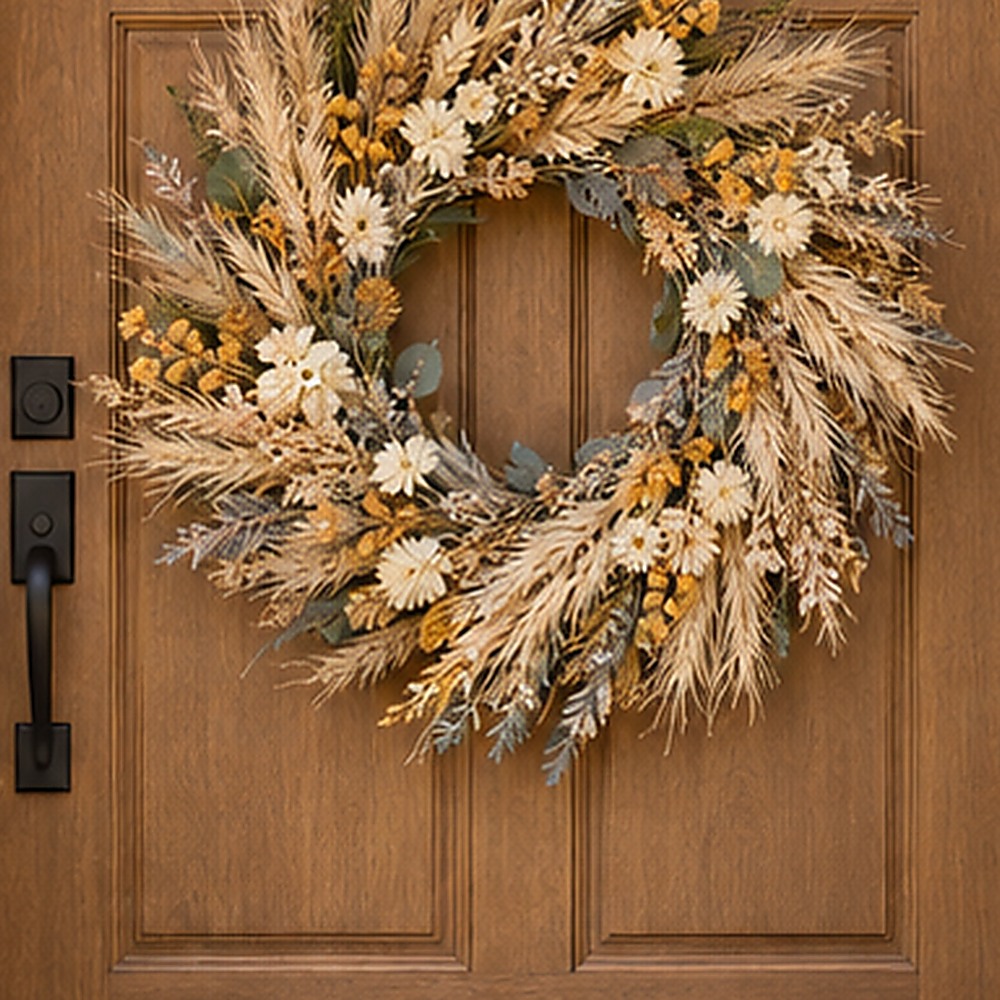Anniversary Garden Wreath dried flower texture detail