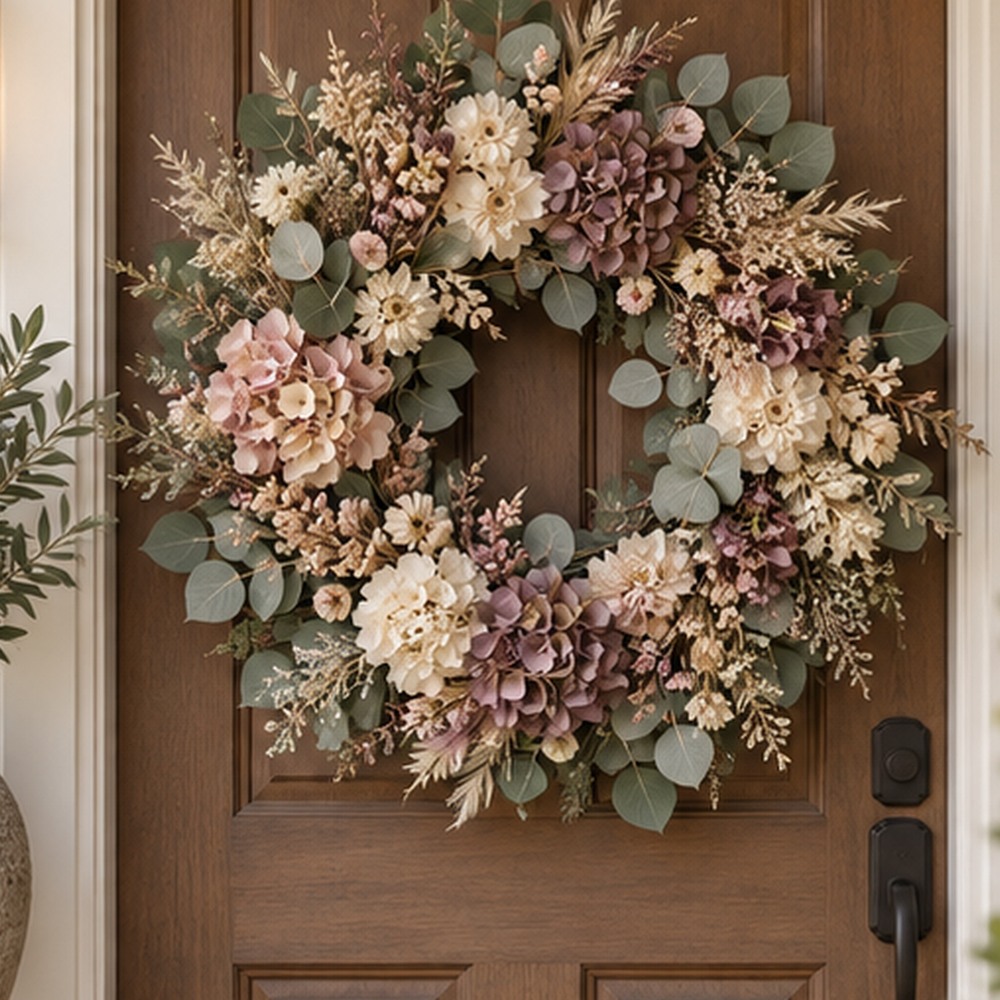 Birthday Wildflower Wreath botanical close-up