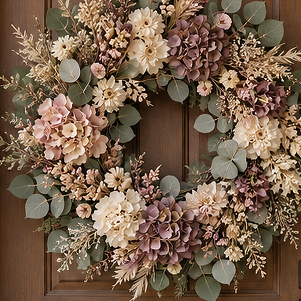 Birthday Wildflower Wreath dried flower texture detail