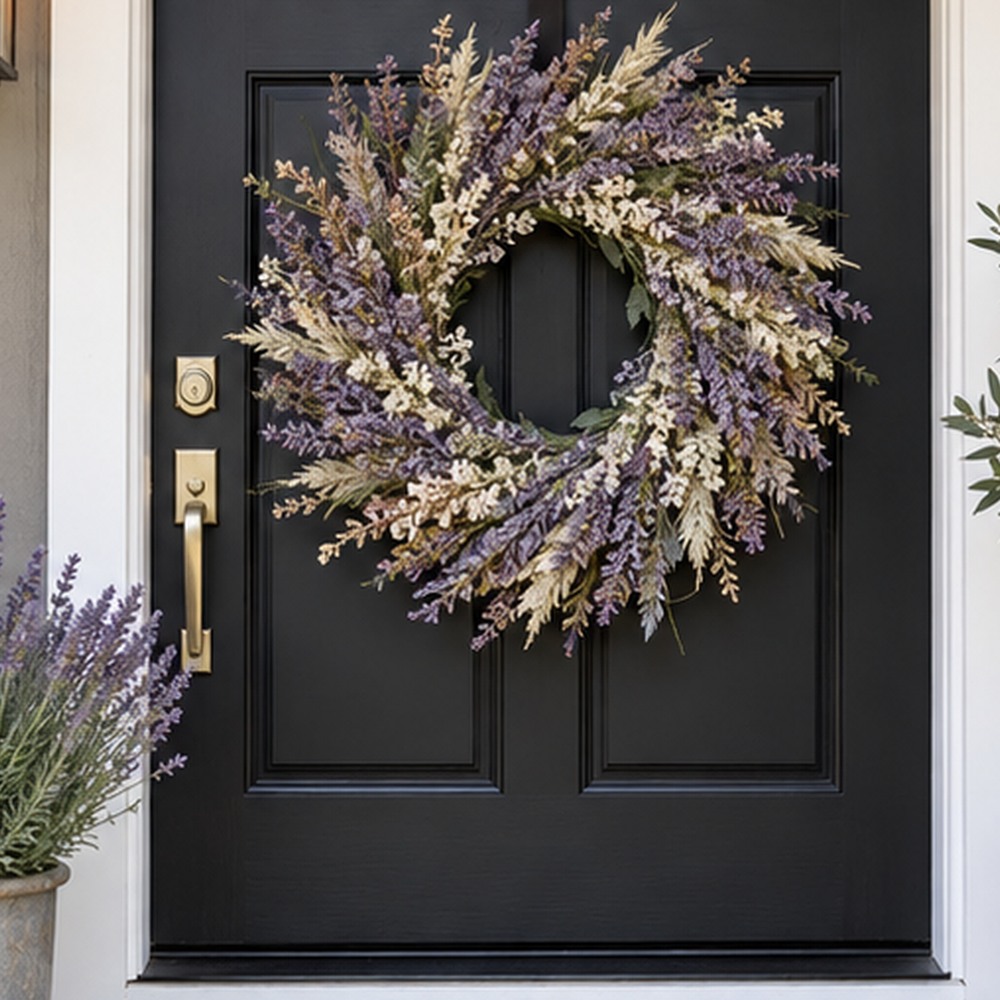 Blush Housewarming Wreath botanical close-up