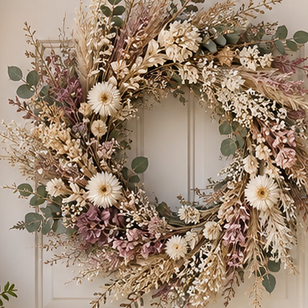 Forever Home Wreath dried flower texture detail