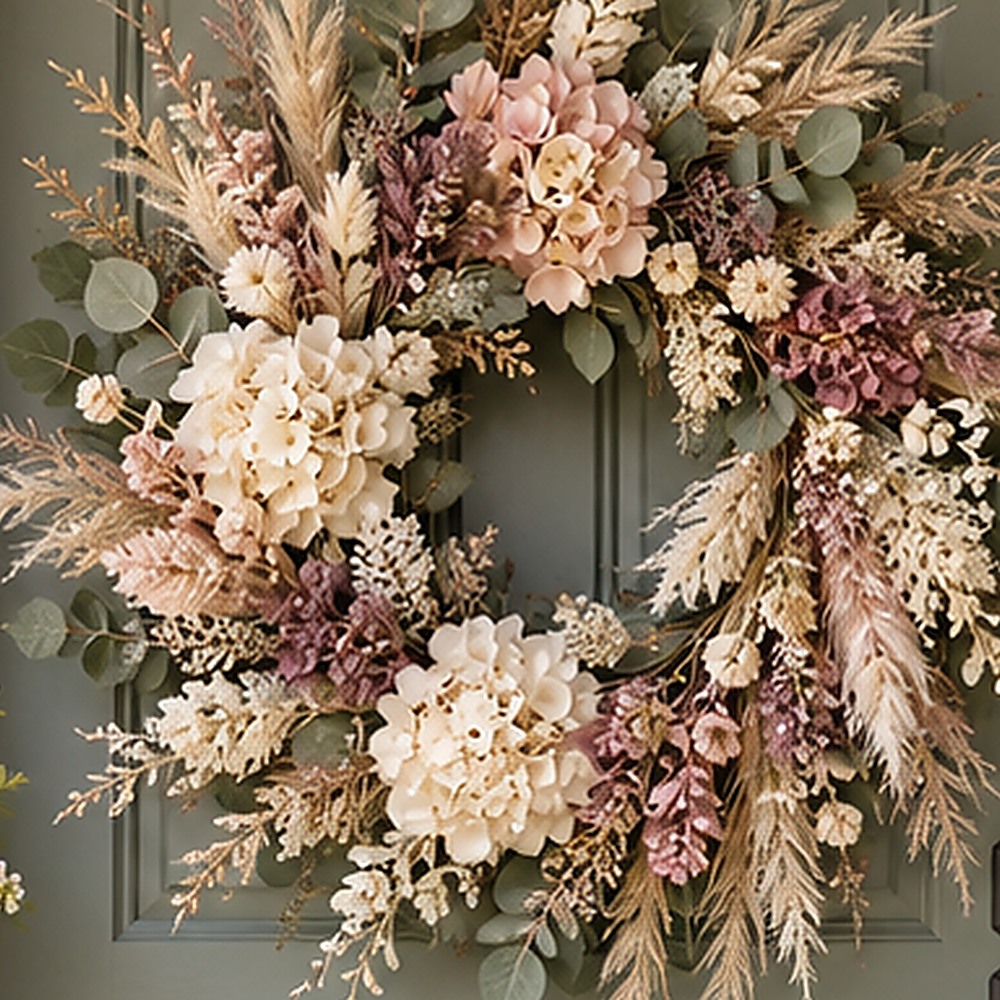 Hostess Gift Wreath dried flower texture detail