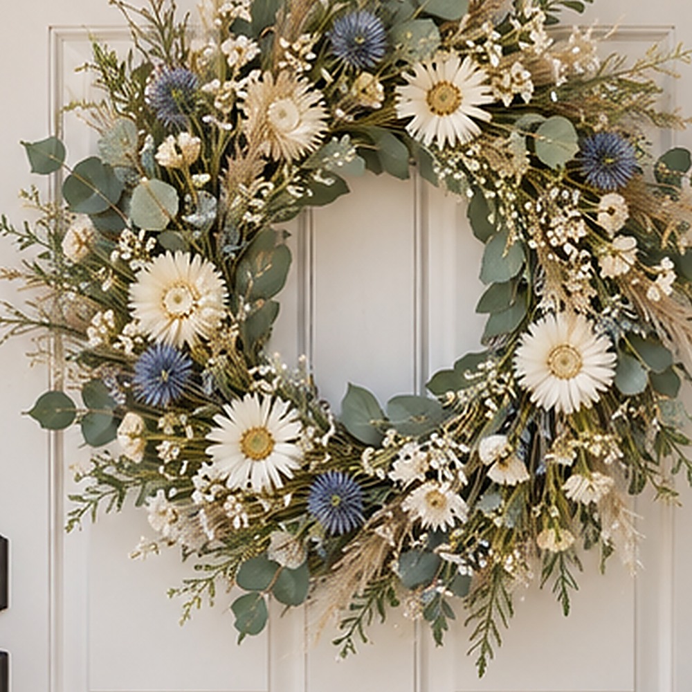 Morning Meadow Wreath dried flower texture detail