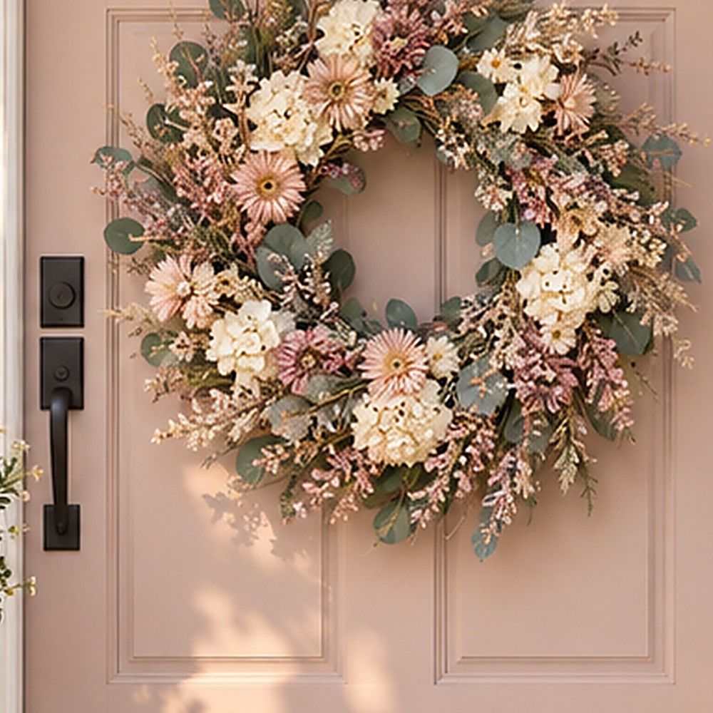 Thank You Botanical Wreath dried flower texture detail