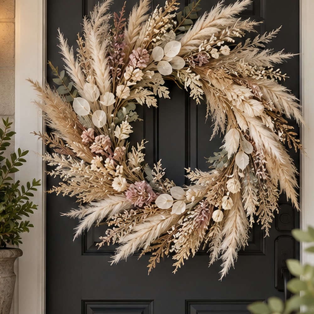 Wedding Welcome Wreath botanical close-up