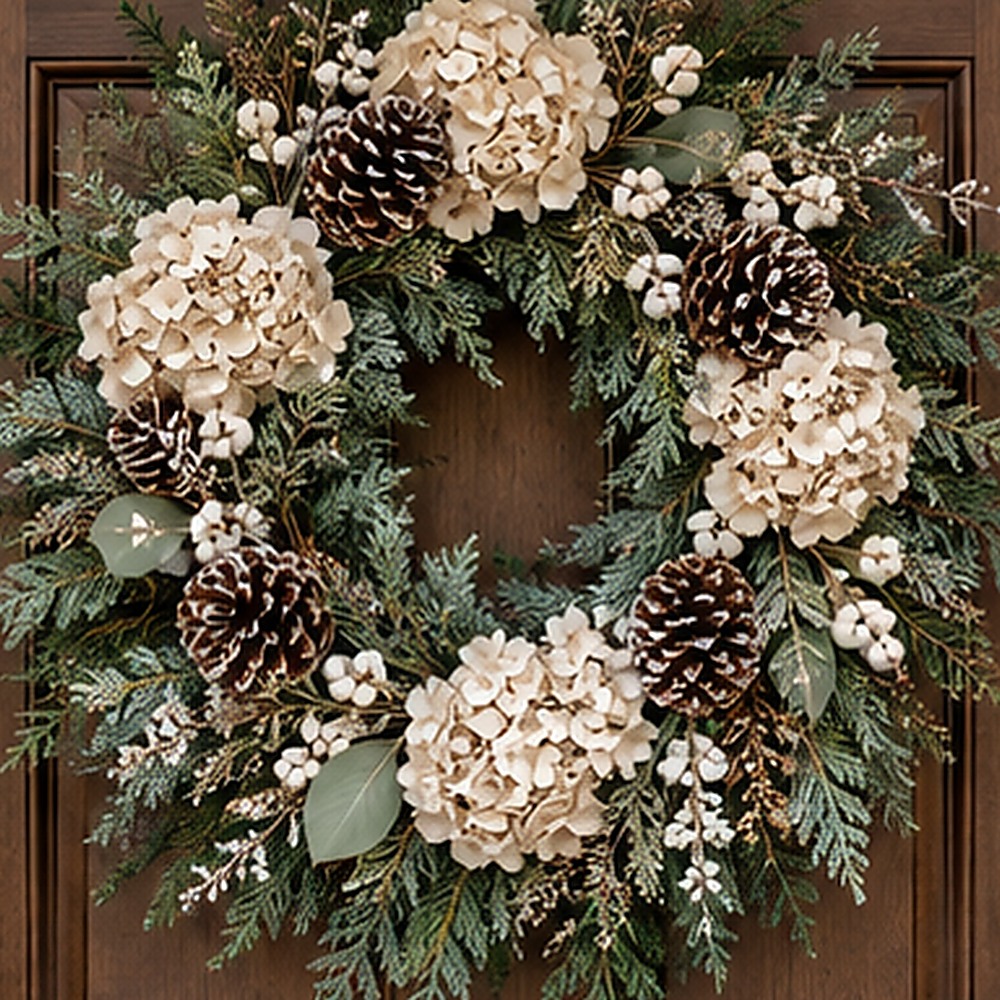 Woodland Holiday Wreath dried flower texture detail