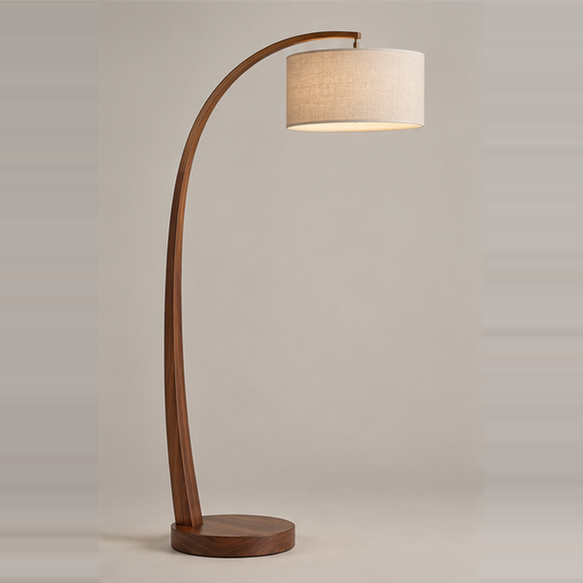 HONROOM Curved Walnut Arc Floor Lamp original concept rendering