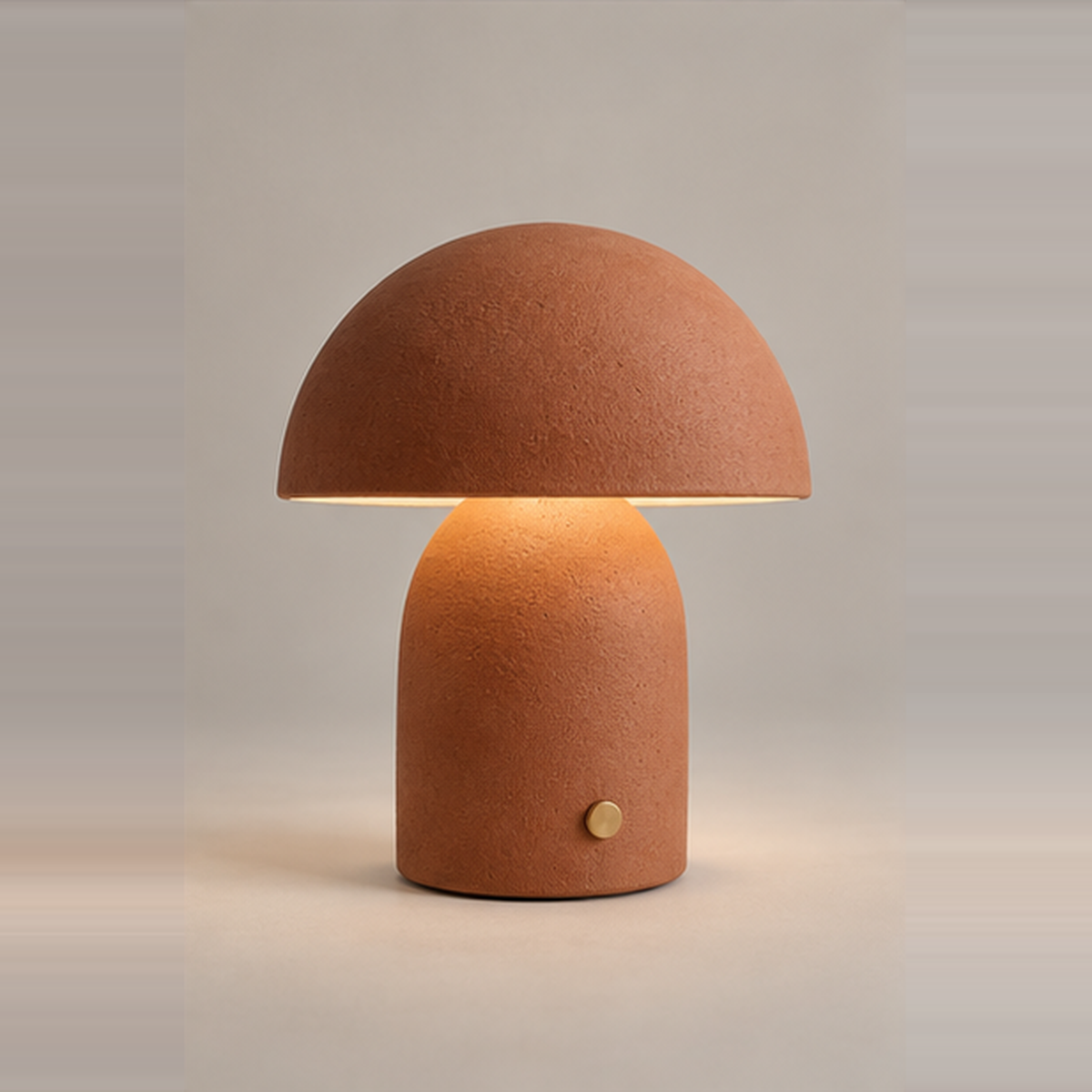 HONROOM Terracotta Cordless Mushroom Lamp original concept rendering