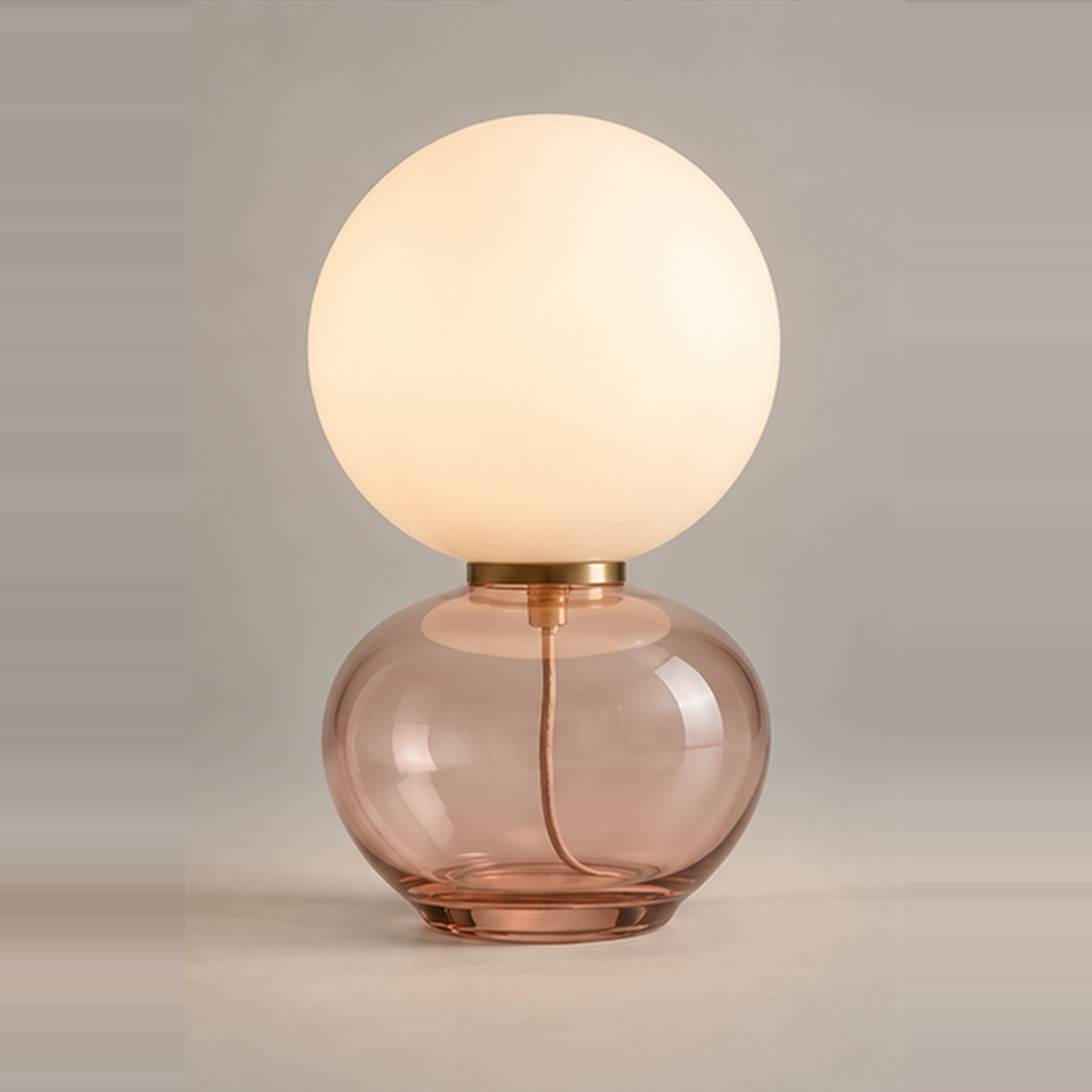 HONROOM Blush Glass Globe Table Lamp original concept rendering