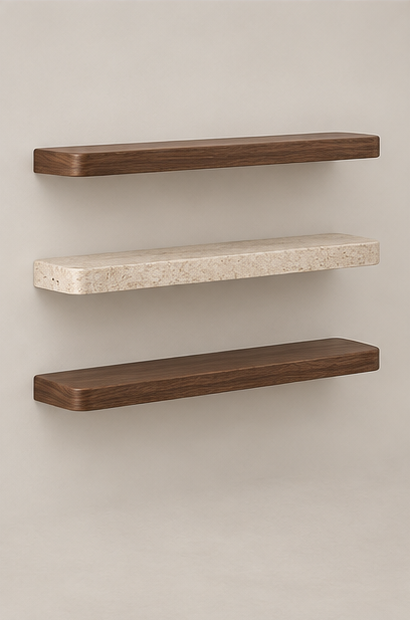 HONROOM Ledge Mixed-Material Shelf Set original concept rendering
