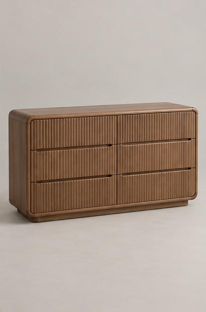 HONROOM Terra Ribbed Six-Drawer Dresser original concept rendering