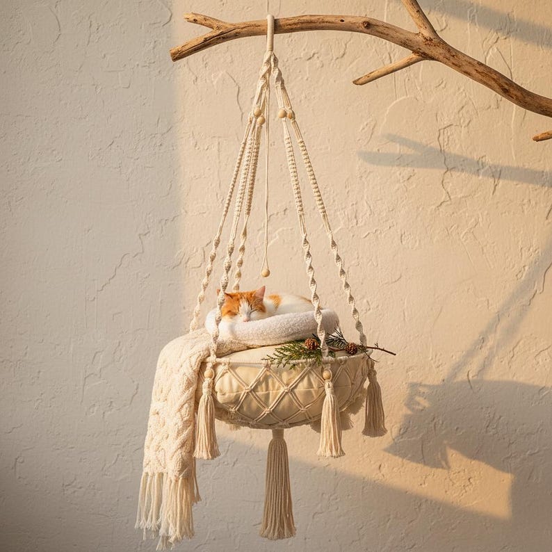 Boho Cotton Cat Hammock