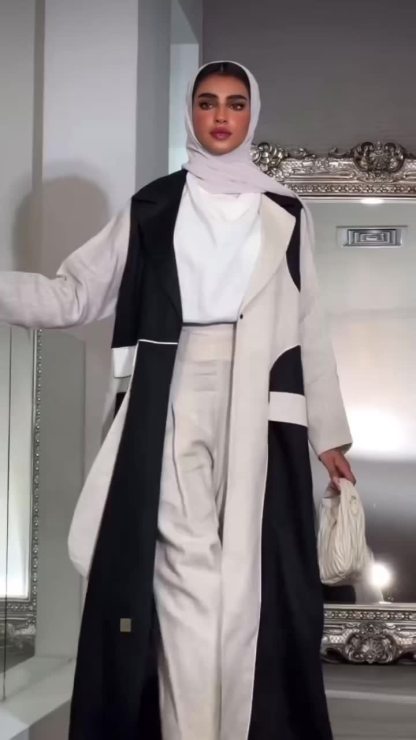Blazer Linen Abaya with matching pants and Shaila