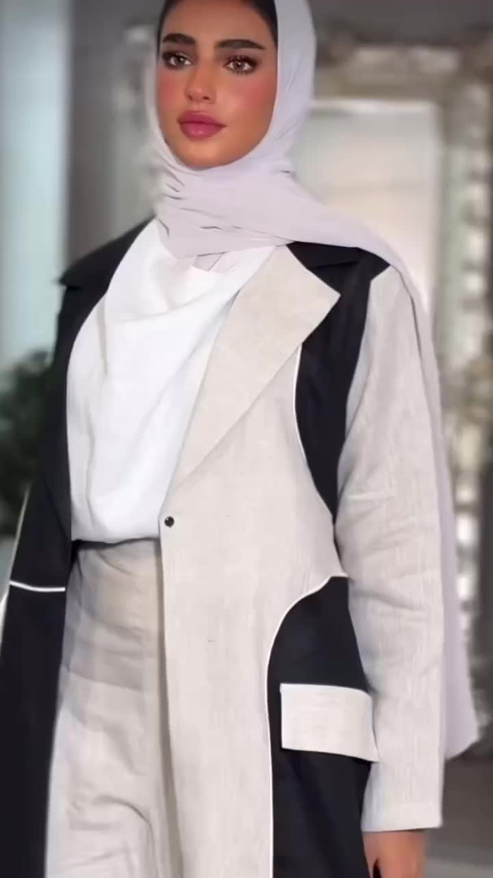 Blazer Linen Abaya with matching pants and Shaila
