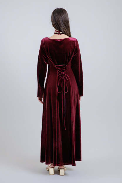 Long Velvet Dress with Minimal Design