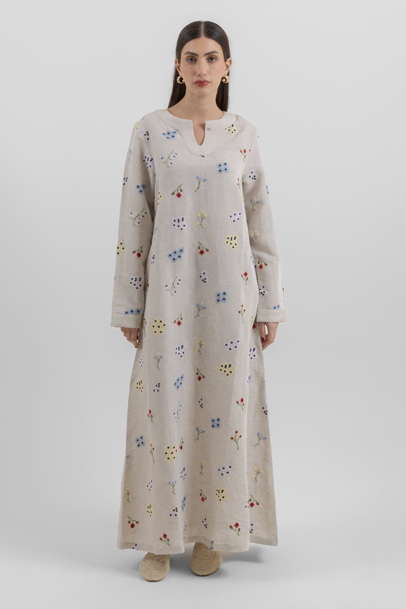 Maxi Dress with Soft Pattern