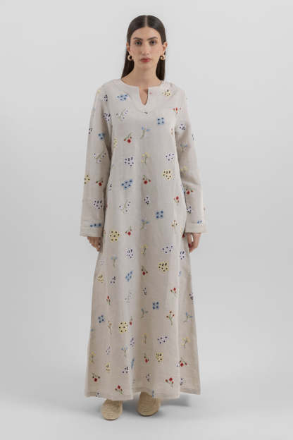 Maxi Dress with Soft Pattern