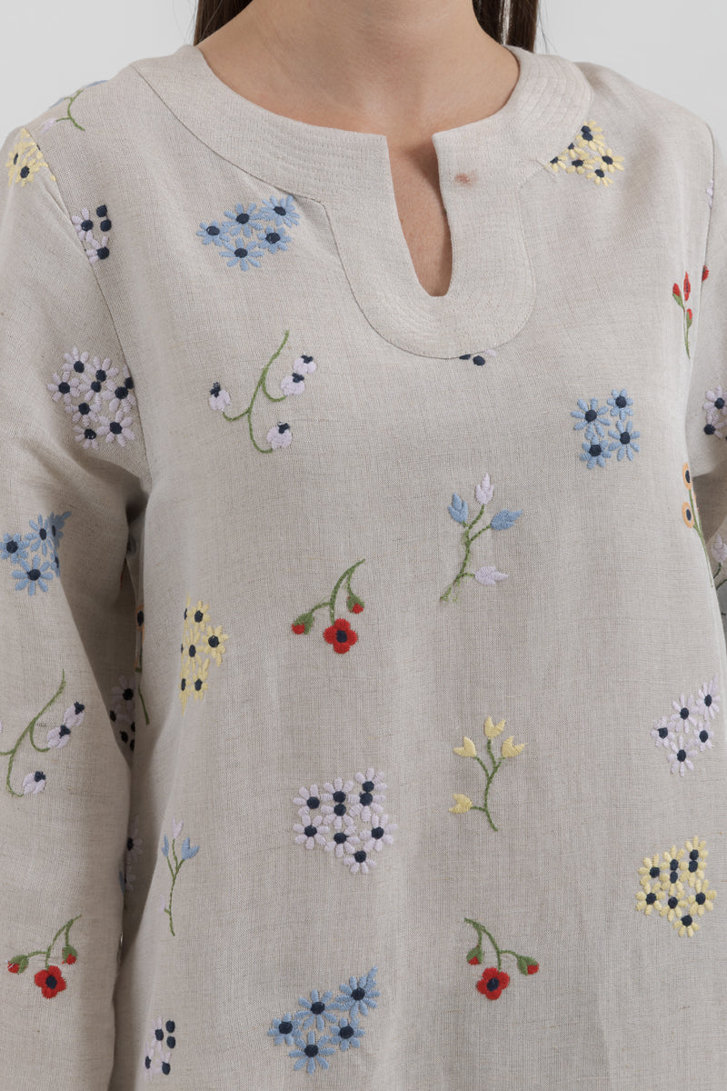 Maxi Dress with Soft Pattern