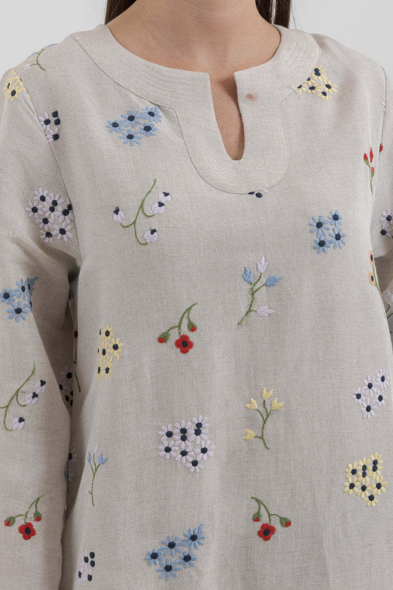 Maxi Dress with Soft Pattern