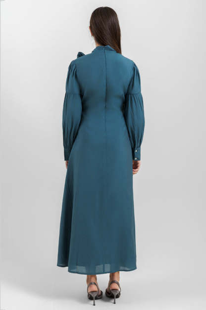 Maxi Dress with Tie Neck
