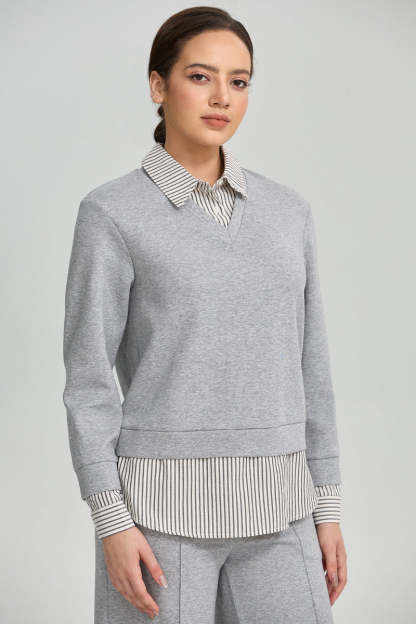 Layered Sweatshirt Top