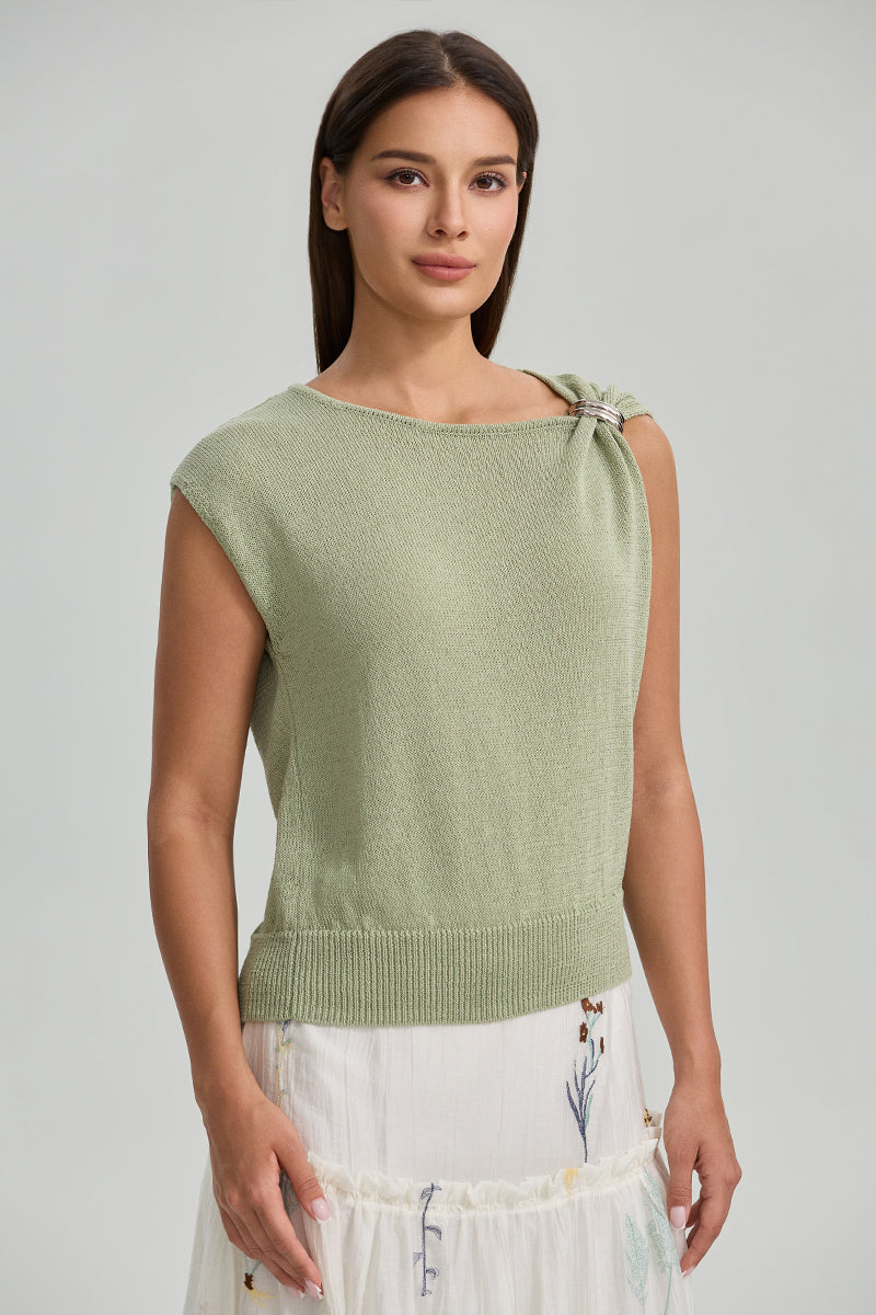 Knit Top With Shoulder Ring