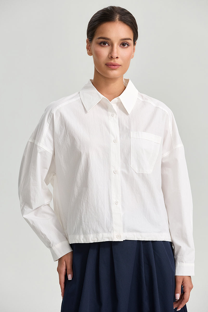 Cropped Button Front Shirt