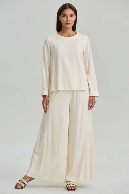 Wide Pants With Elastic Waist