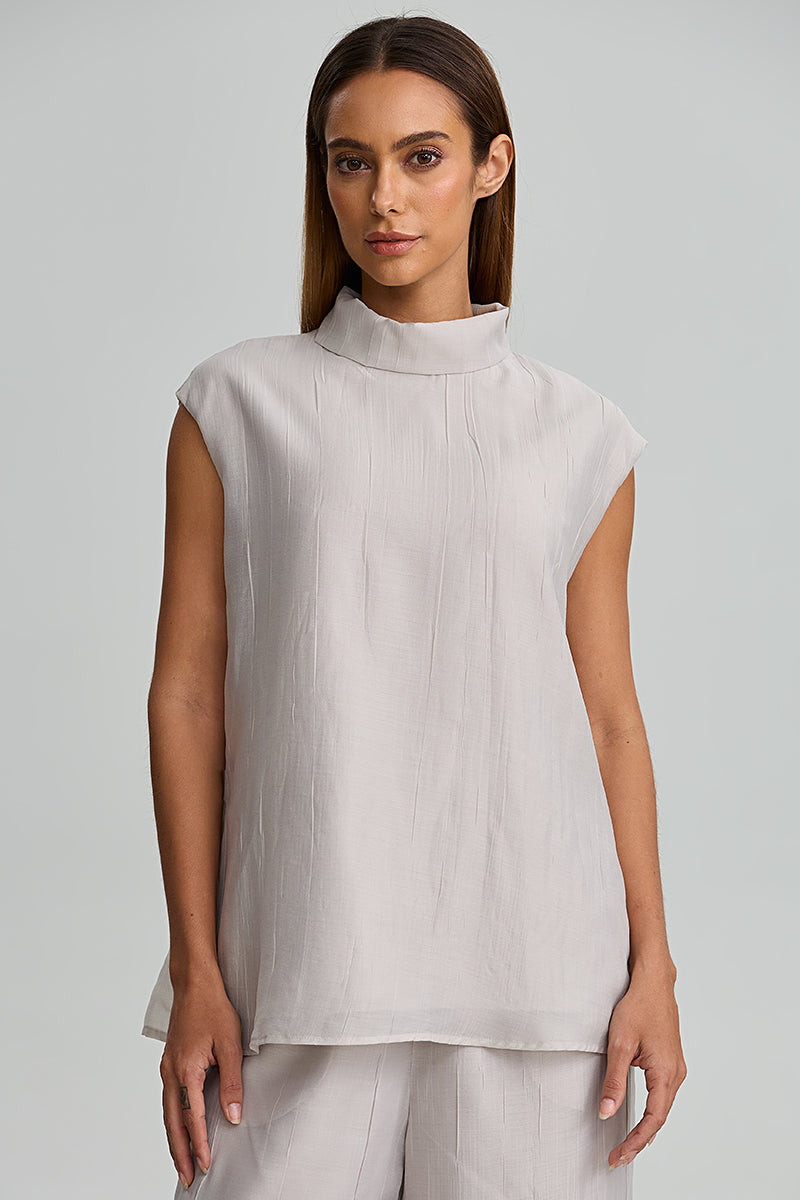 Sleeveless High Neck Blouse