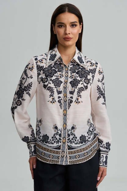 Floral Border Print Shirt