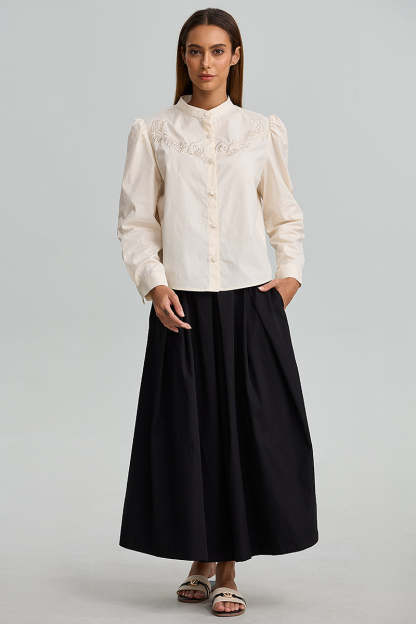 Pleated flowy Midi Skirt