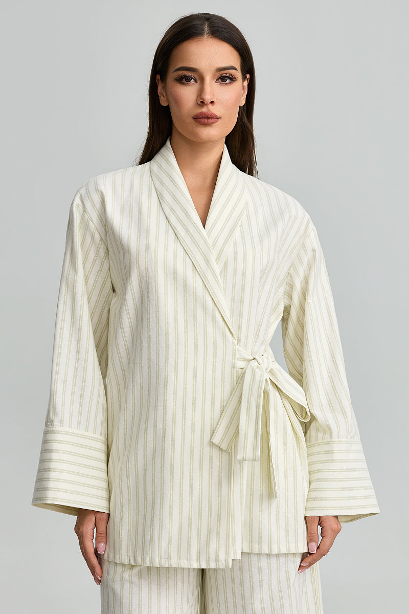 Striped Kimono Wrap Top
