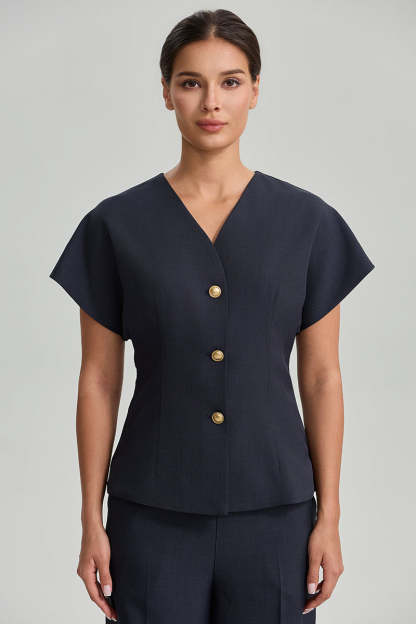 Tailored V Neck Blazer Top
