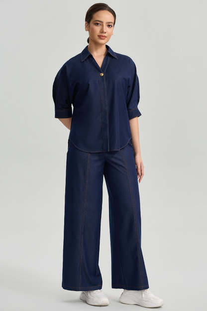 Wide Leg Denim Pants