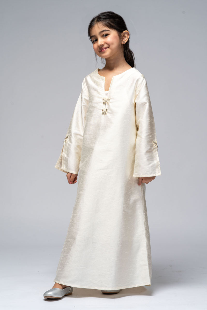 Long Dress with Embroidered Details
