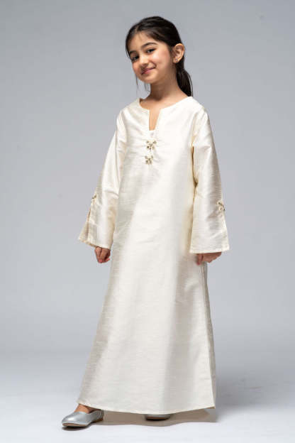 Long Dress with Embroidered Details