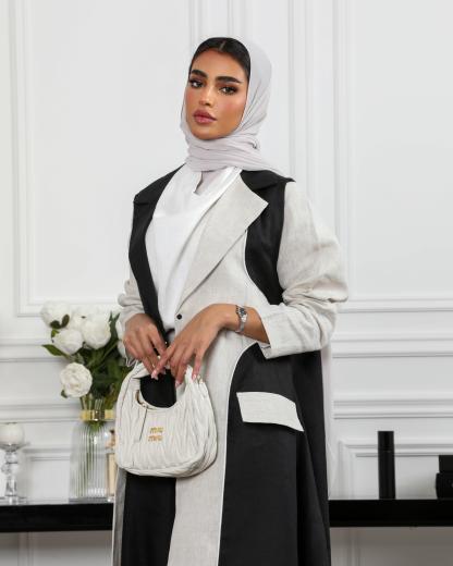 Blazer Linen Abaya with matching pants and Shaila