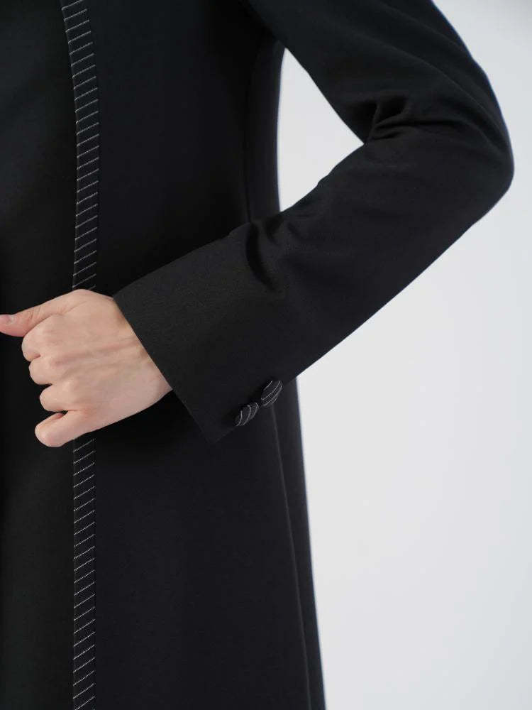 Black Blazer with Pinstripe Detailing