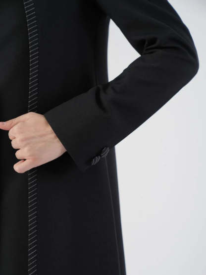 Black Blazer with Pinstripe Detailing