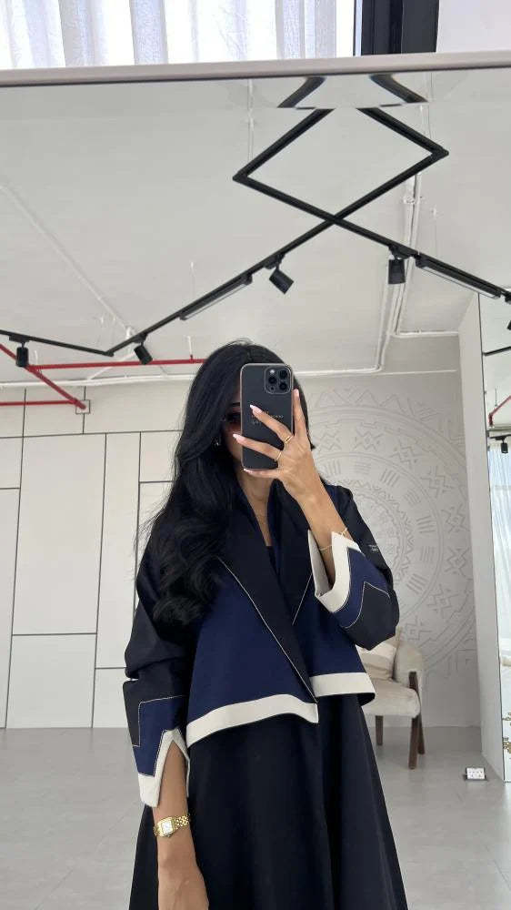 Blue Black Designer Abaya