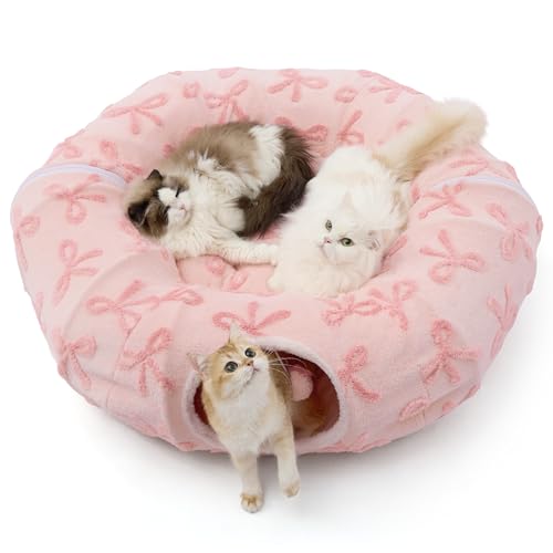 MEWHAUS Meadow Cat Tunnel - Bow Pink Taffy