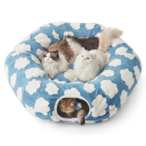 MEWHAUS Meadow Cat Tunnel - Cozy Clouds Blue