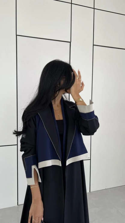 Blue Black Designer Abaya