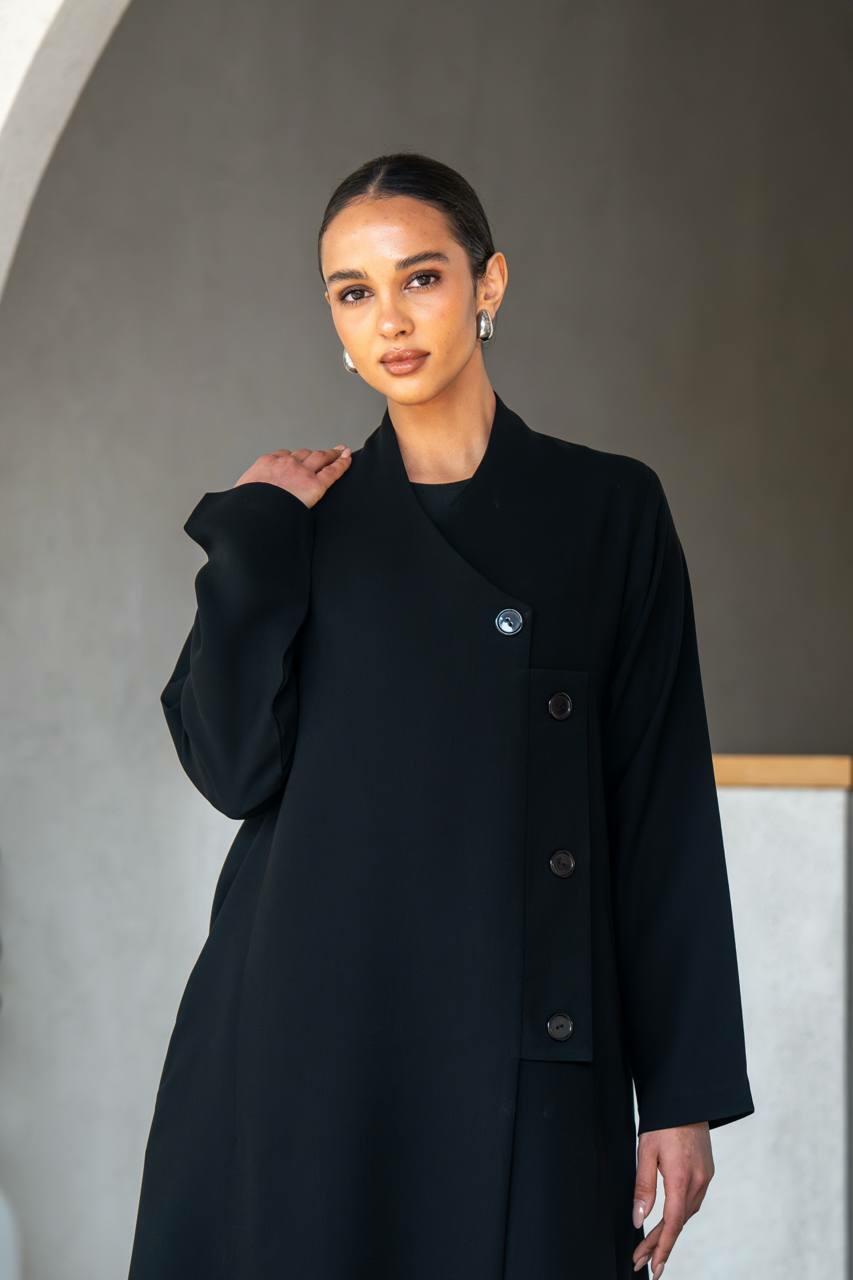 Black crepe abaya for daily wear