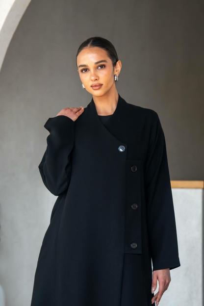 Black crepe abaya for daily wear