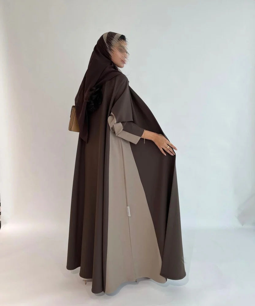 Double Tone Abaya - Brown