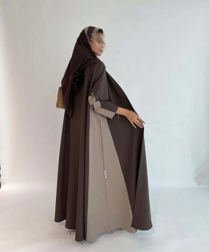 Double Tone Abaya - Brown