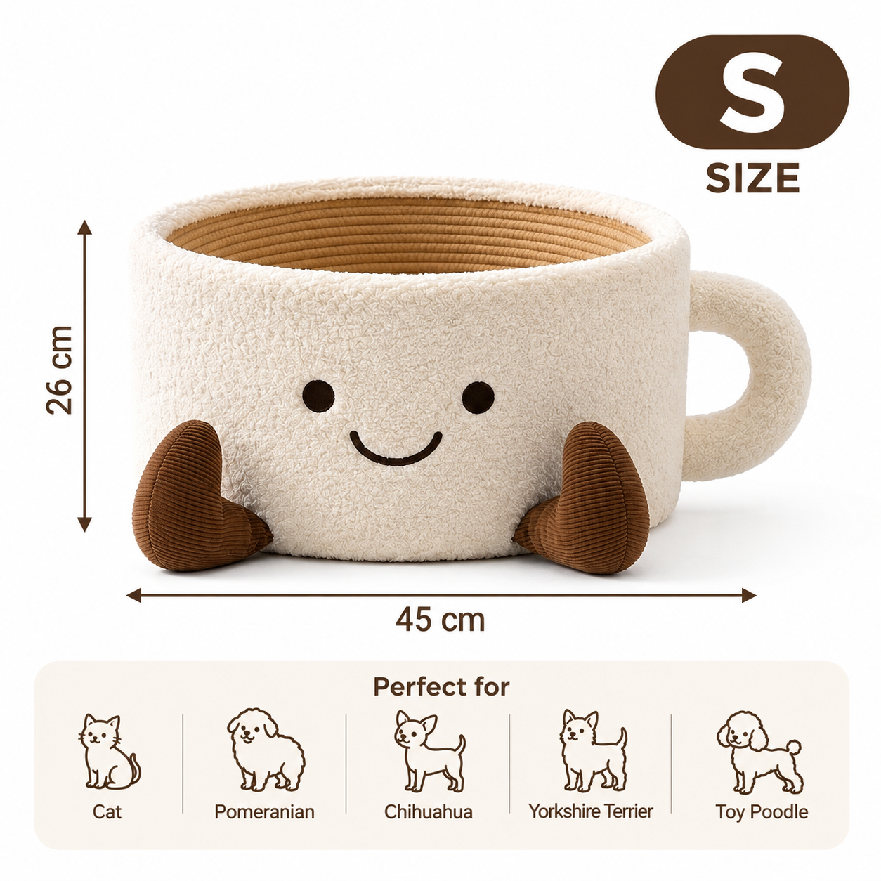 MEWHAUS Perfect Cup Cozy Pet Bed